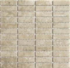 Mosaico de azulejos de cerámica beige barras de piedra mirada azulejo beige backsplash cocina MOS24-STSO67_f | 10 esteras de mosaico