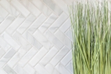 Mosaico de azulejos de cerámica en espiga efecto piedra blanco azulejos backsplash cocina MOS24-SO10_f | 10 esteras de mosaico