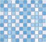 Piscina mosaico mosaico azulejo de cerámica azul blanco brillante cocina splashback MOS18-0407_f