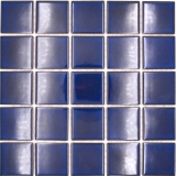 Mosaico de azulejos de cerámica azul cobalto azul oscuro brillante backsplash MOS14-0405_f