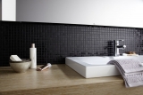 Mosaico de vidrio negro azulejo de la pared azulejo del baño MOS50-0302_f | 10 esteras de mosaico