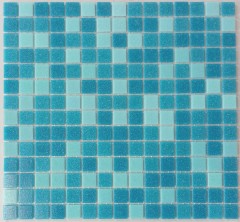 Piscina mosaico de azulejos de mosaico de vidrio azul claro azul papel-consolidado MOS52-0402_Papier_f | 10 esteras de mosaico