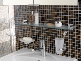 Mosaico de vidrio estrella de oro marrón pared azulejo baño azulejo ducha splashback azulejo backsplash MOS54-1306_f | 10 esteras de mosaico