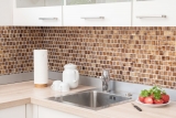 Mosaico de azulejos de vidrio mosaico Cristal esmerilado vidrio marrón claro mate esmerilado MOS78-CF85_f