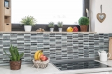 Mosaico de azulejos translúcidos barras de mosaico de vidrio Crystal Day plata MOS87-STDS_f | 10 esteras de mosaico