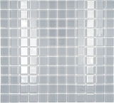 Mosaico de vidrio gris translúcido Crystal gris claro BAÑO WC cocina PARED MOS60-0204_f | 10 esteras de mosaico