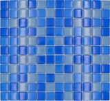 Mosaico de azulejos translúcido azul claro mosaico de vidrio Crystal azul claro BAÑO WC cocina PARED MOS72-0406_f | 10 esteras de mosaico