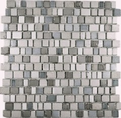 Mosaico de cristal transparente mosaico de vidrio gris beige pared azulejo backsplash cocina bathroom_f | 10 esteras de mosaico