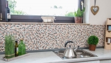 Mosaico de mármol piedra natural crema beige rojo verde al azar MOS38-1204_f