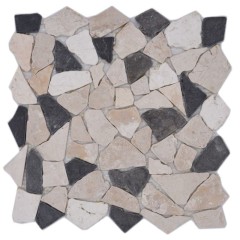 Mosaico de mármol piedra natural beige negro cantera Ciot BianconeJava MOS44-30-110_f