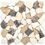 Mosaico de mármol piedra natural beige marrón cantera Ciot CastanaoCream MOS44-30-190_f