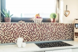 Mosaico de azulejos Translúcido beige rojo Mosaico de vidrio Cristal Resina Óptica beige rojo MOS83-CMCB25_f
