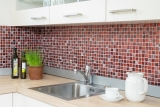 Mosaico rojo translúcido Mosaico de vidrio Cristal Resina rojo BAÑO WC Cocina PARED MOS82-0906_f